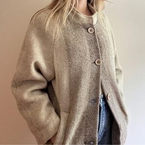 Vintage Rusk & Finch 100% New Zealand Wool Cocoon Coat